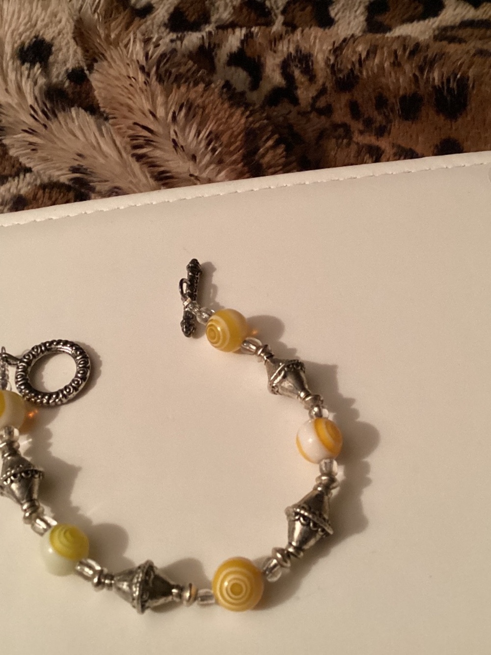 Vtg Italy Sterling murano glass YELLOW. BEADS. FUN UNIQUE